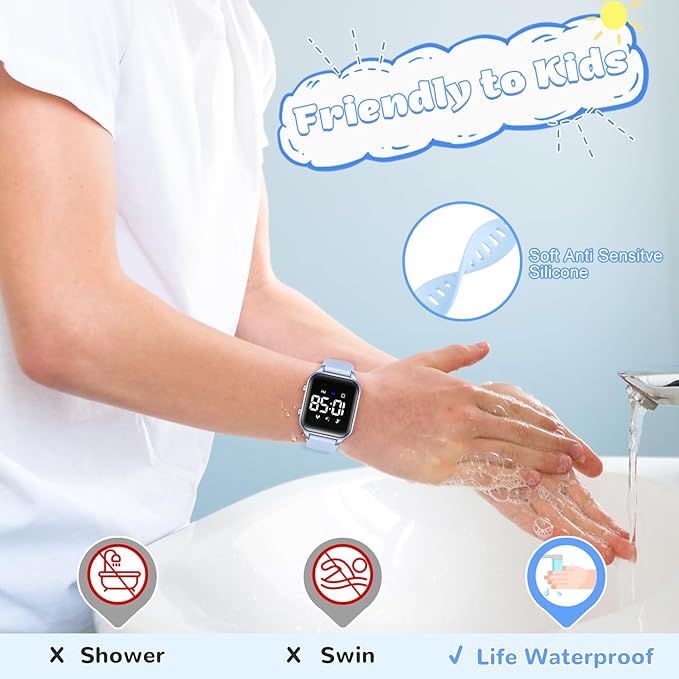 L LAVAREDO Kids Digital Watches for Boys Girls,Waterproof Sport Watch with Pedometer Stopwatch Vibration Alarm for Ages 5-13,No App Fitness Tracker Watch for Kids Teens Birthday Christmas Gifts