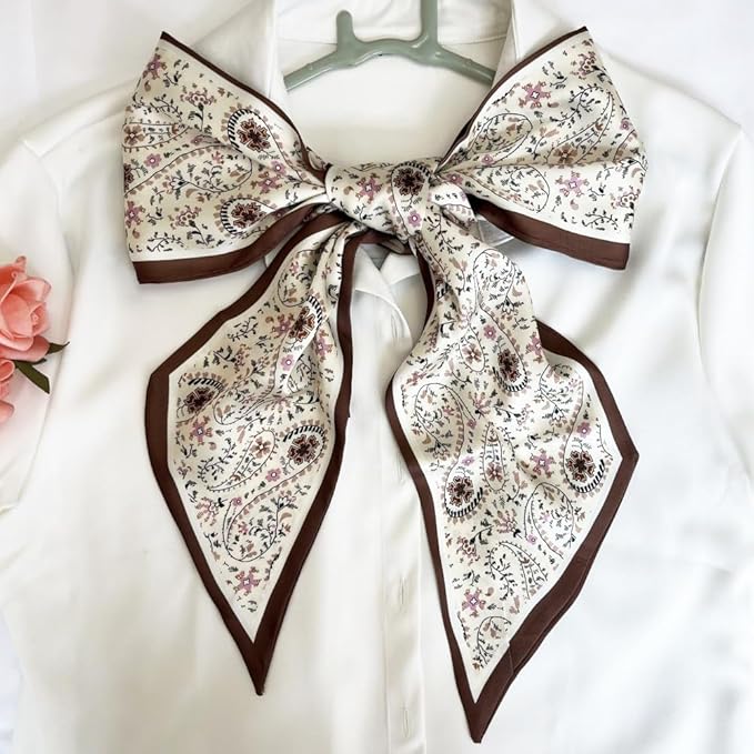 Silk Head Scarf for Hair Fashion Headwrap for Women Lightweight Neck Tie