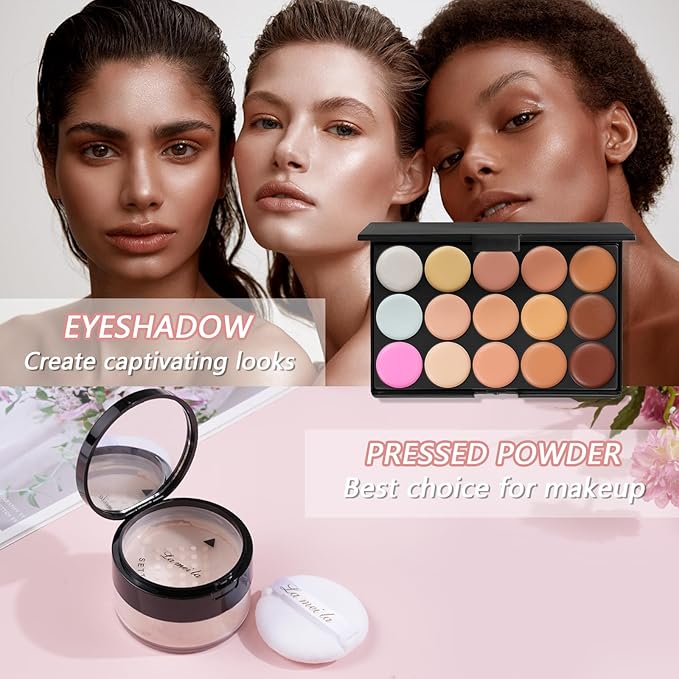All in One Makeup Kit Makeup Kit for Women Full Kit Makeup Set Multipurpose Bundle Holiday Gift Box Essential Starter Bundle Include Full Make up Kit for Women (Box3)