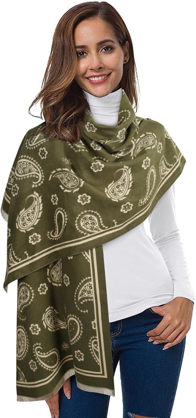EXTREE Scarfs for Women Pashmina Silky Shawl Wrap for Evening Dressing Blanket Open Front Poncho Cape