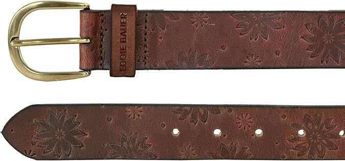 Eddie Bauer Women's Casual Leather Belts with Durable Metal Buckle