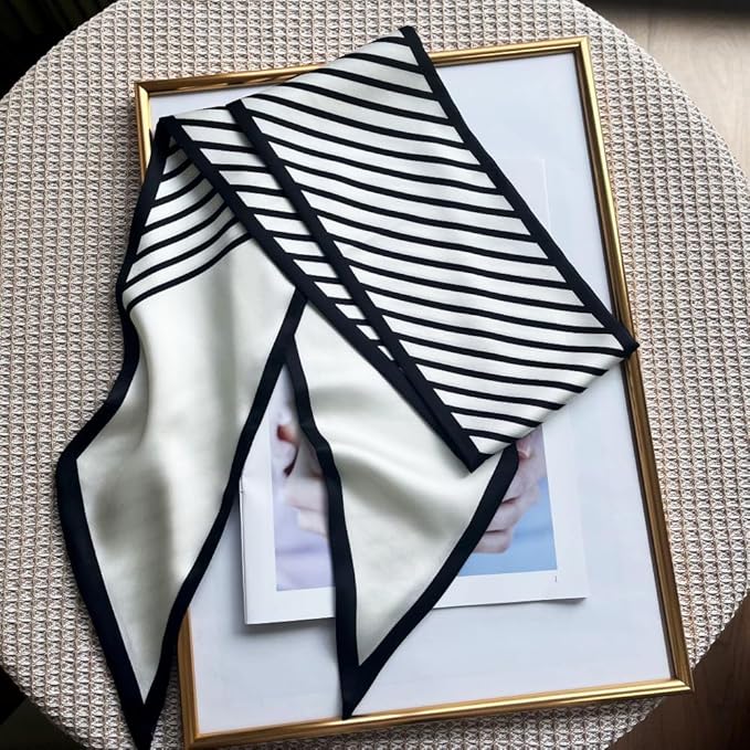 Silk Head Scarf for Hair Fashion Headwrap for Women Lightweight Neck Tie