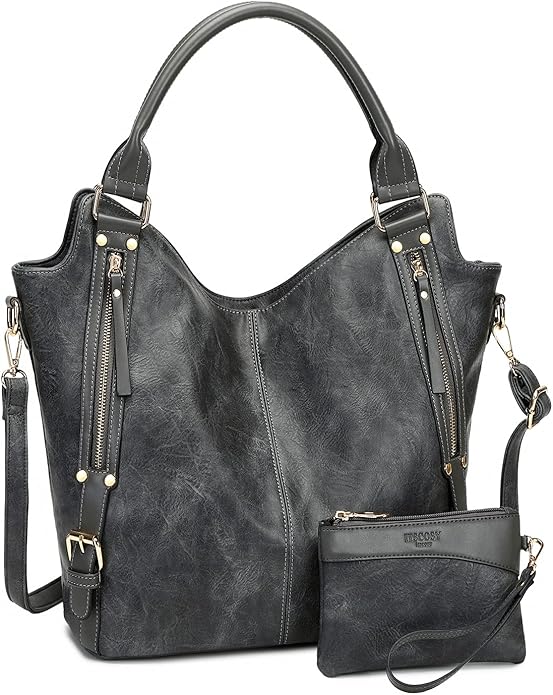Women Tote Bag Handbags PU Leather Fashion Hobo Shoulder Bags with Adjustable Shoulder Strap
