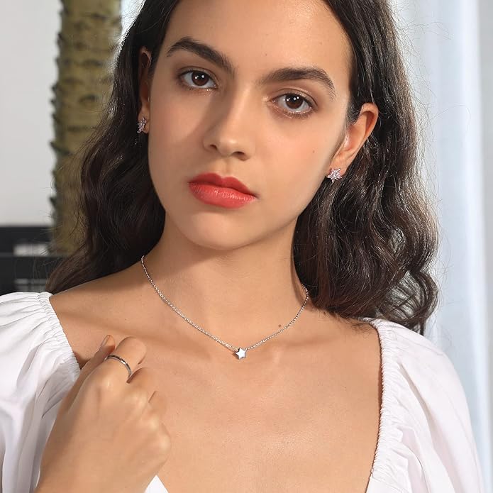 PROSILVER 925 Sterling Silver Necklace for Women | Dainty Delicate Adjustable Choker with Heart/Star/Moon/Vertical Bar Pendant, Hypoallergenic Tarnish Resistant Everyday Jewelry Gift for Her