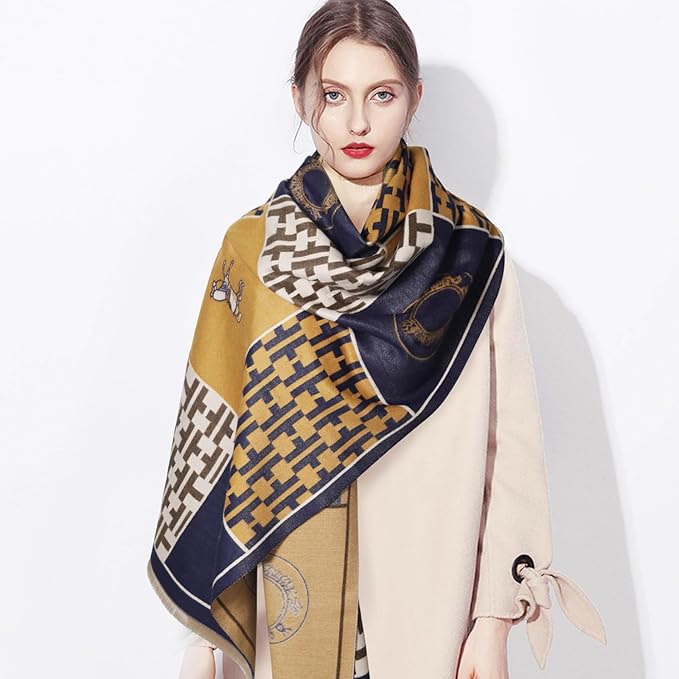 EXTREE Scarfs for Women Pashmina Silky Shawl Wrap for Evening Dressing Blanket Open Front Poncho Cape