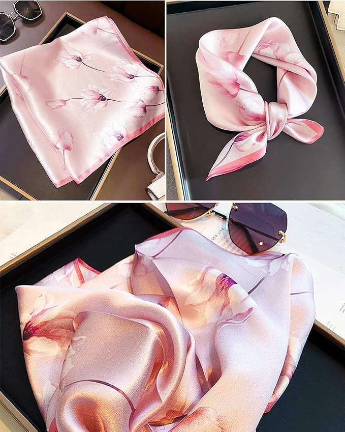 Neck Scarf For Womens Silky Head Scarves Hair Bandanas Square Scarf Fashion Accessories lightweight