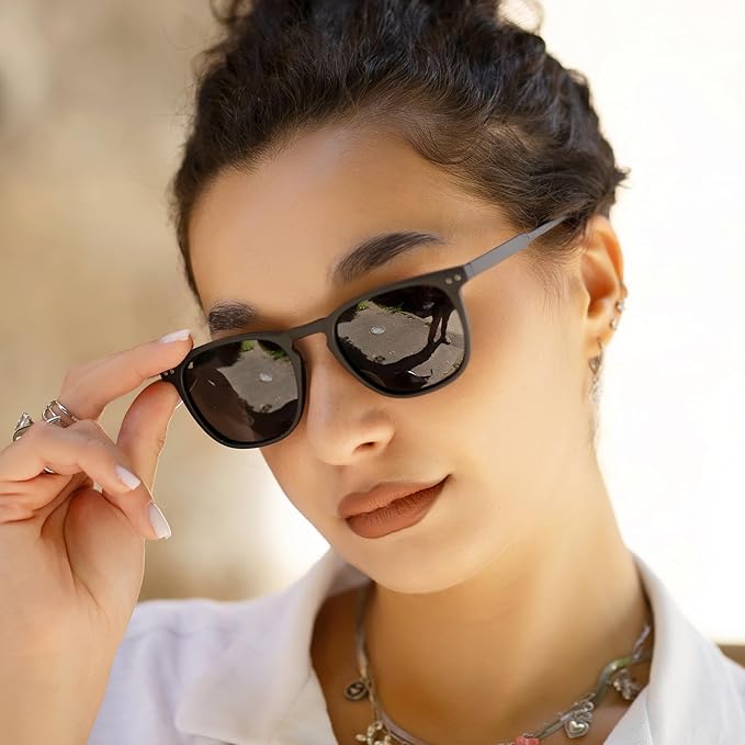 ZENOTTIC Polarized Sunglasses for Women Men: Retro Shades Round | Square Frame UV Protection 2 Pack