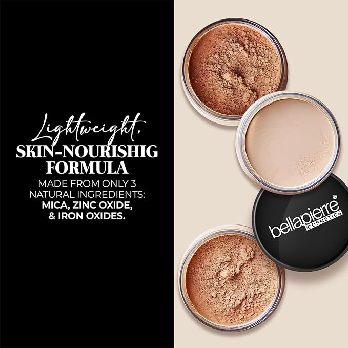 Bellapierre Mineral Foundation SPF 15 – Loose Powder Foundation, Full Coverage Mineral Makeup with Matte Finish – Vegan, Cruelty Free, Hypoallergenic, Oil & Talc Free – 0.32 oz - Biscotti