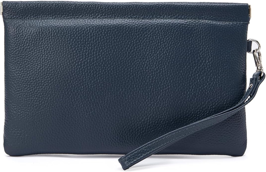 Genuine Leather Wristlet Handbags Purses Cell Phone Pocket Clutch Wallet Coin Purse For Men Women