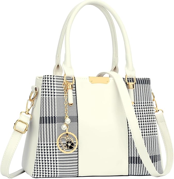 KKXIU 3 Zippered Compartments Purses and Handbags for Women Top Handle Satchel Shoulder Ladies Bags