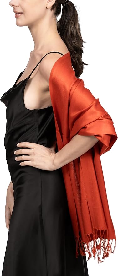 Achillea Soft Silky Pashmina Scarf for Women – Shawl Wrap for Evening Dresses, Bridesmaids, Weddings & Everyday Wear