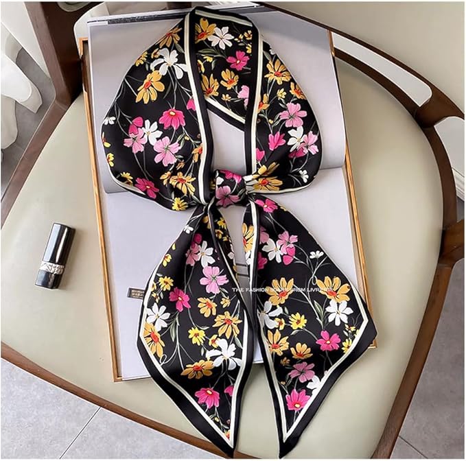Livrerpi Silk Feeling Head Scarf Fashion Satin Hair Scarf Square Long Scarves for Women Gifts