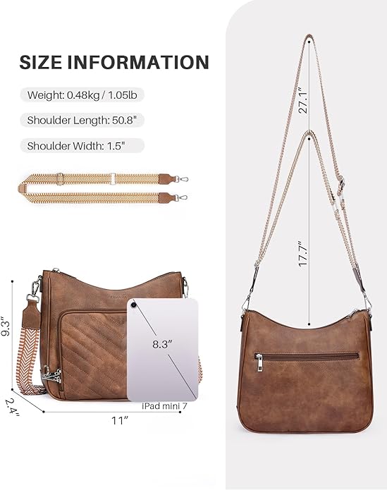 CHOLISS Crossbody Purse for Women, Anti Theft Vegan Leather Crossbody Wallet Bag Medium Travel Shoulder Handbags