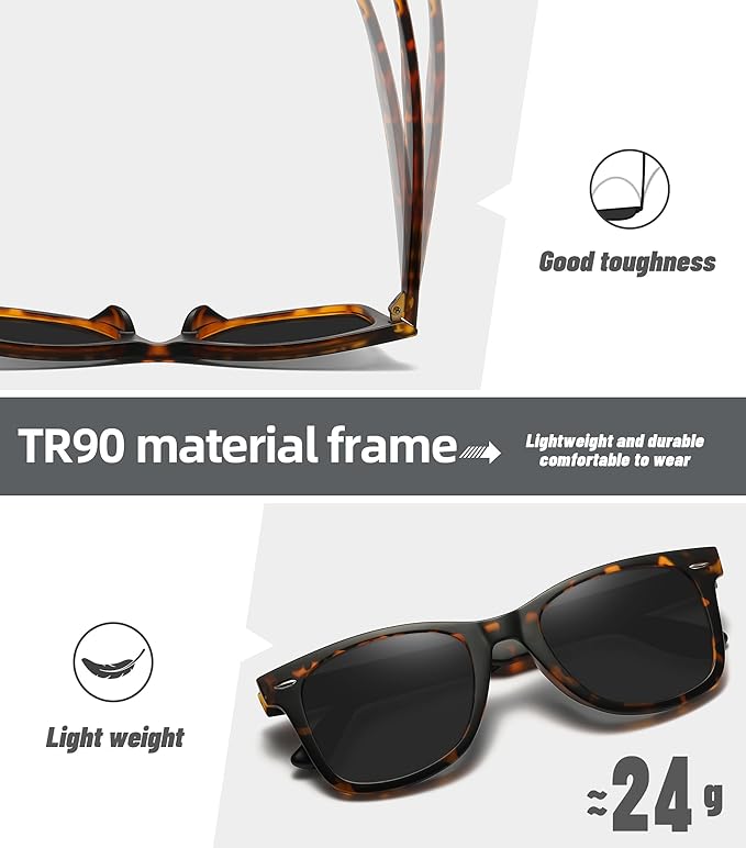 MEETSUN Polarized Sunglasses for Women Men Classic Retro Square Frame Driving Sun Glasses UV Protection