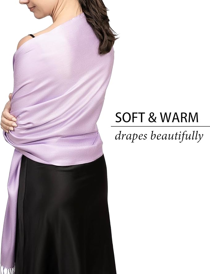Achillea Soft Silky Pashmina Scarf for Women – Shawl Wrap for Evening Dresses, Bridesmaids, Weddings & Everyday Wear