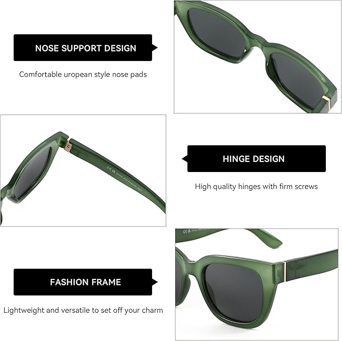 ZENOTTIC Retro Square Polarized Sunglasses for Women Vintage Sun Glasses UV400 Protection Trendy Shades Fashion Style