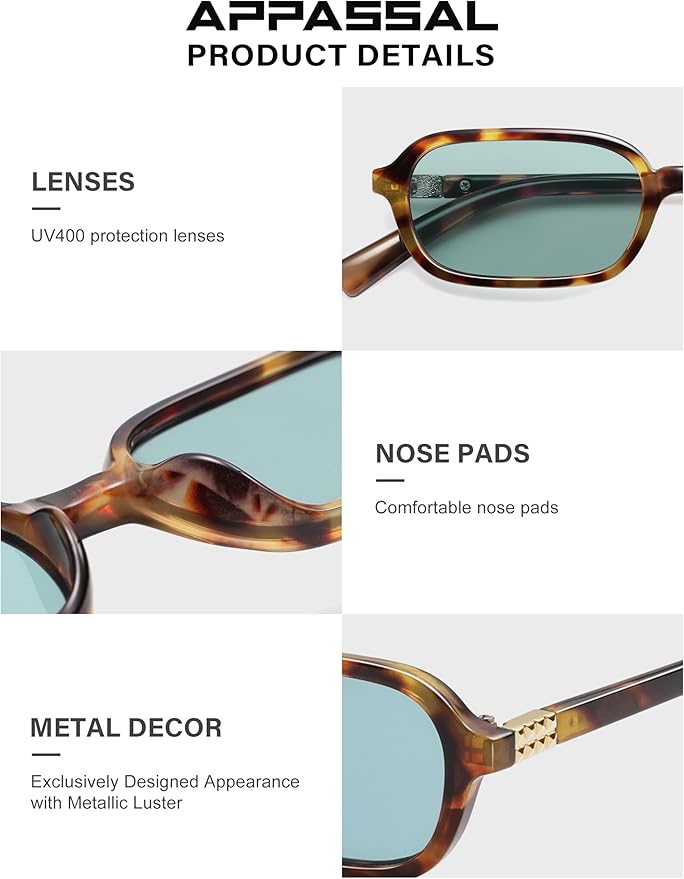 Retro Rectangular Sunglasses for Women Vintage Fashion Trendy Funny Small 90s Square Sunnies 2025 AP3698