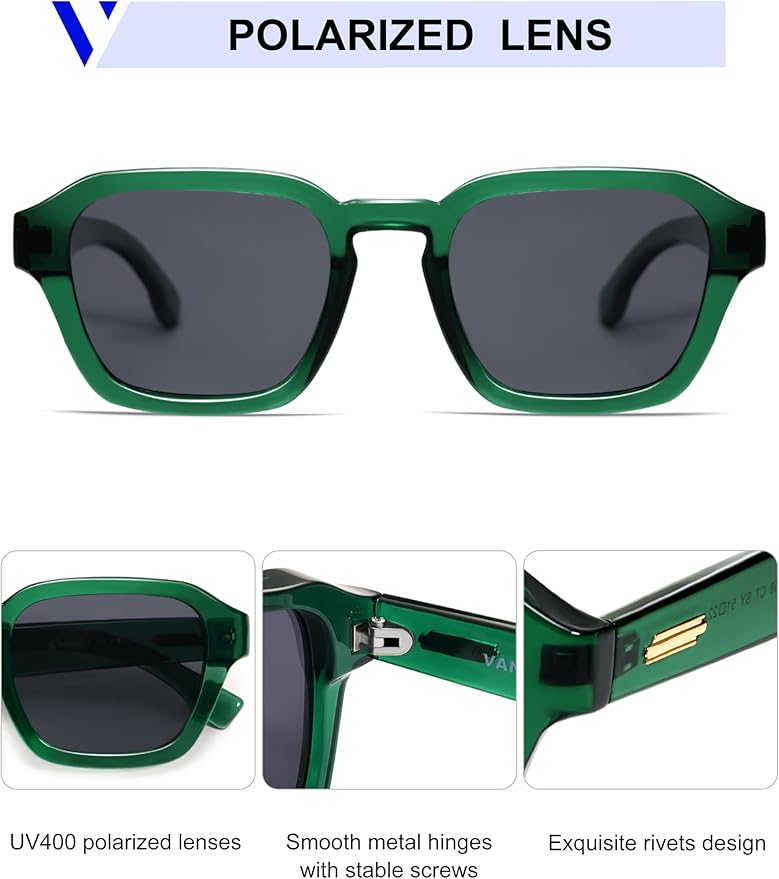 VANLINKER Retro Vintage Polarized Trendy Small Square Sunglasses for Women Men 2025 Fashion Shades VL9858