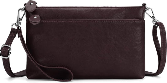 befen Genuine Leather Wristlet Clutch Wallet Purses with RFID Blocking, Small Crossbody Bags Shoulder Handbag for Women