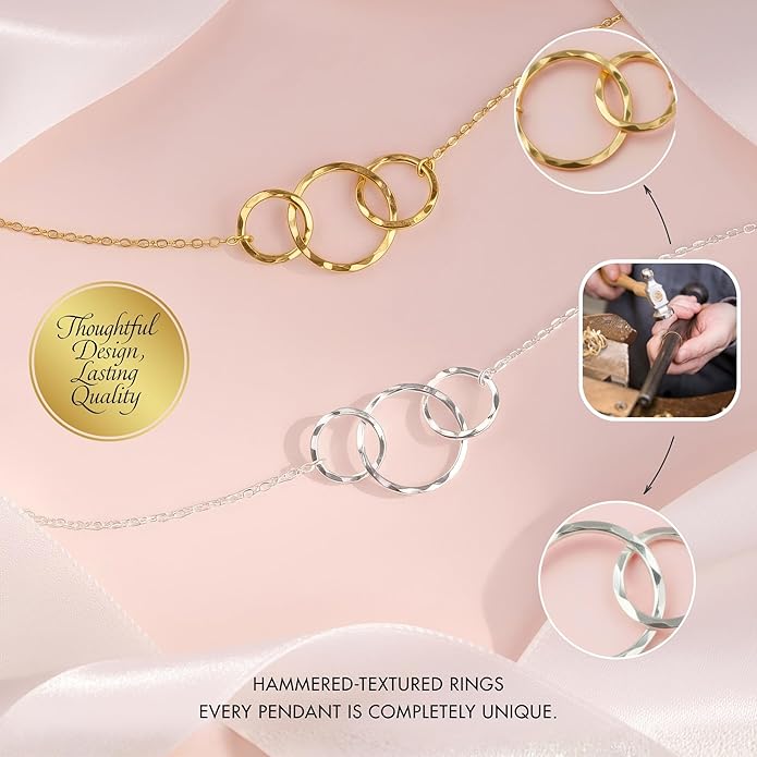 HOPE LOVE SHINE Mom Gift from Daughter - Sentimental, Meaningful Mother and Daughter Necklace, Jewelry, 14k Gold Plated Sterling Silver