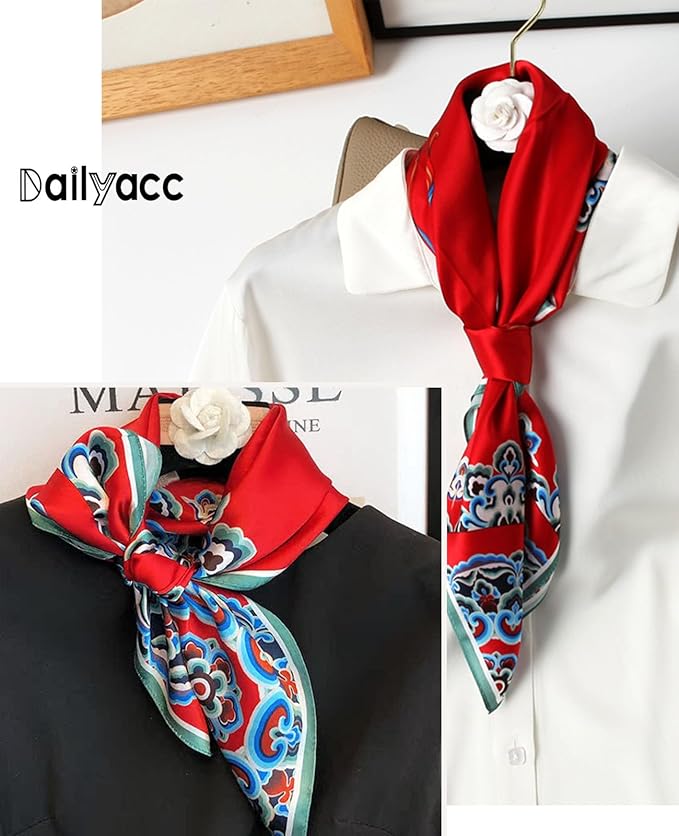 Dailyacc Hair Bandanas Scarf For Women Lightweight Fashion Neck Silk Satin Head Scarves For Sleeping Handbags Scarf