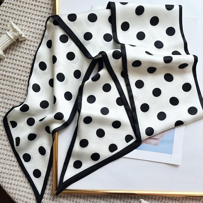 Silk Head Scarf for Hair Fashion Headwrap for Women Lightweight Neck Tie