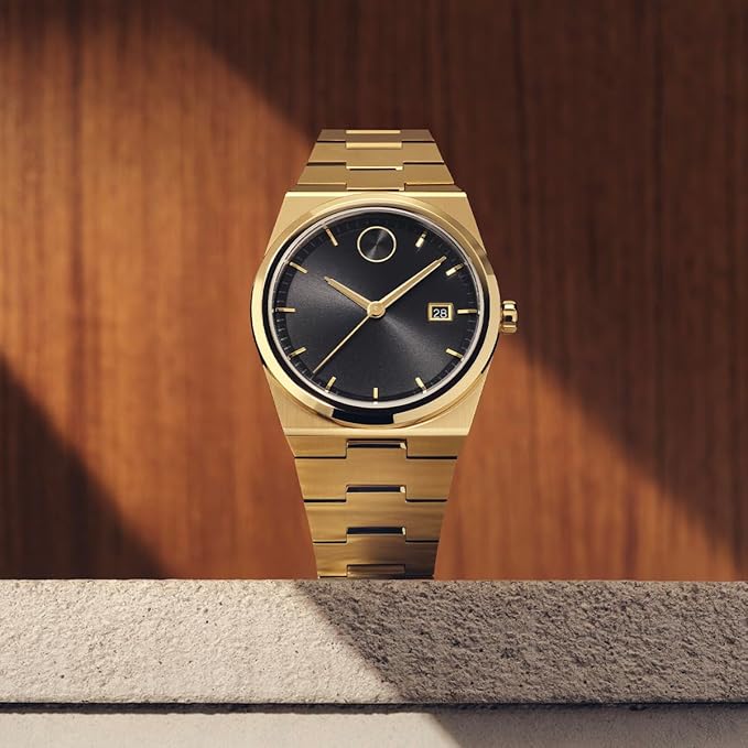 Movado Bold Quest Men's Sport Watch - Swiss Quartz Movement, Stainless Steel Link Bracelet - 5 ATM Water Resistance - Luxury Fashion Timepiece for Him - 40mm