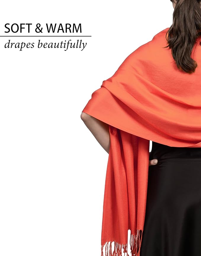 Achillea Soft Silky Pashmina Scarf for Women – Shawl Wrap for Evening Dresses, Bridesmaids, Weddings & Everyday Wear