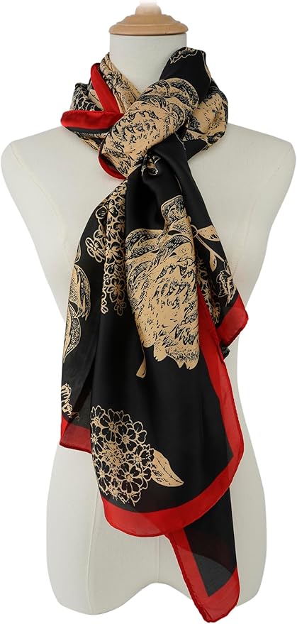YOUR SMILE Large Mulberry Silk Feeling Long Stain Scarf Lightweight Sunscreen Shawls Wraps for Women