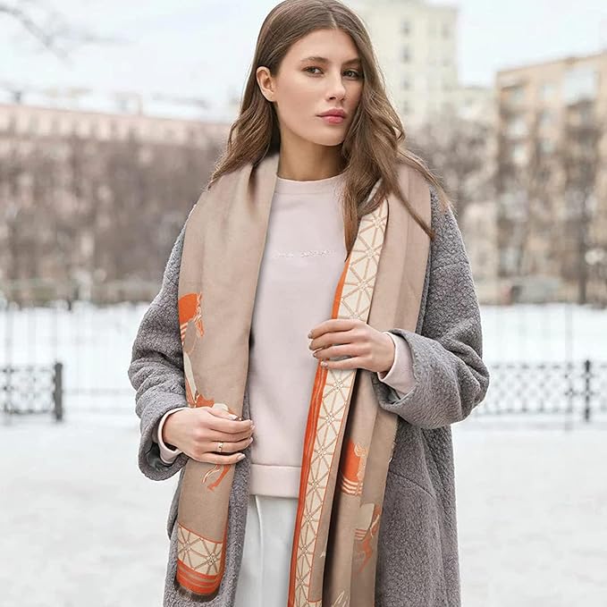 EXTREE Scarfs for Women Pashmina Silky Shawl Wrap for Evening Dressing Blanket Open Front Poncho Cape
