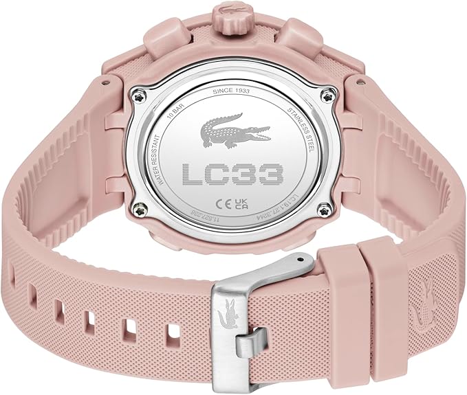 Lacoste LC33 Women's Analog Digital Watch, Silicone Strap, Contemporary, Sporty - Premium Fashion Timepiece - Gift for Her, 40mm