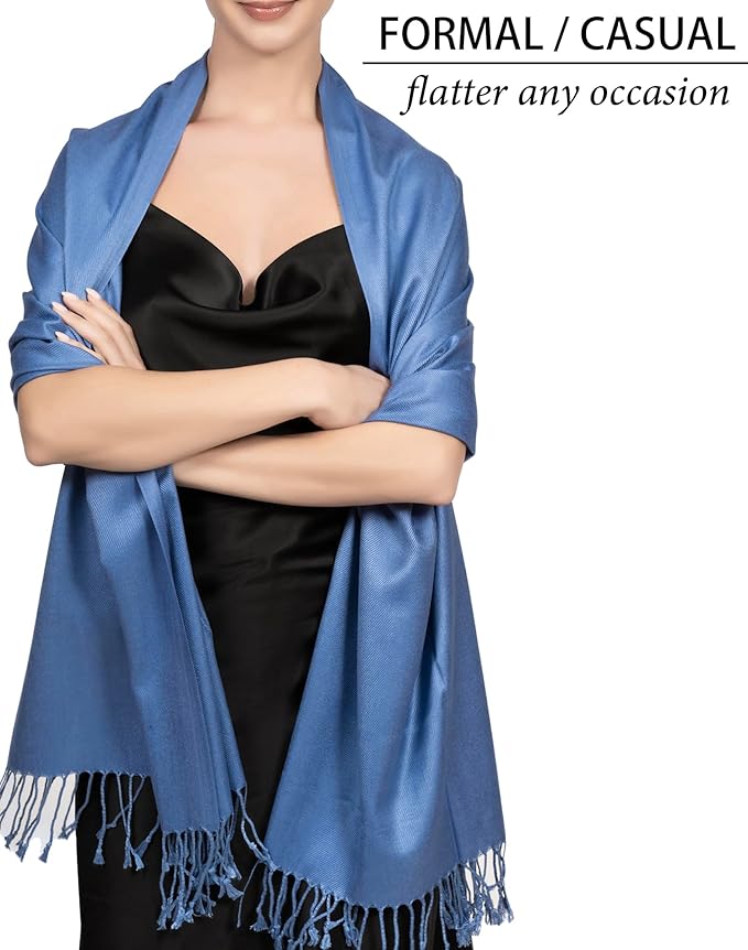 Achillea Soft Silky Pashmina Scarf for Women – Shawl Wrap for Evening Dresses, Bridesmaids, Weddings & Everyday Wear