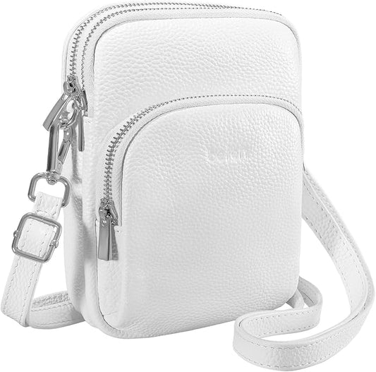 befen Small Genuine Leather Crossbody Bag for Women Trendy Crossbody Purses with RFID Blocking Card Slots