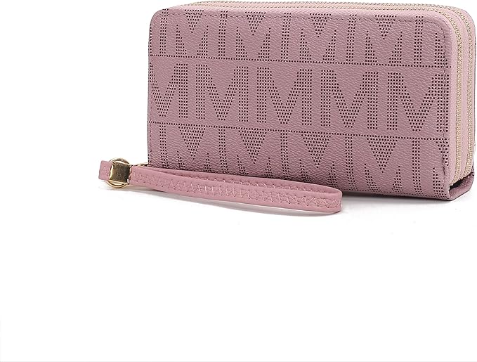 MKF Collection Wristlet Wallet for Women, Small Vegan Leather Credit Card Holder with Zipper Coin Pocket Wallet Purse Handbag By Mia K