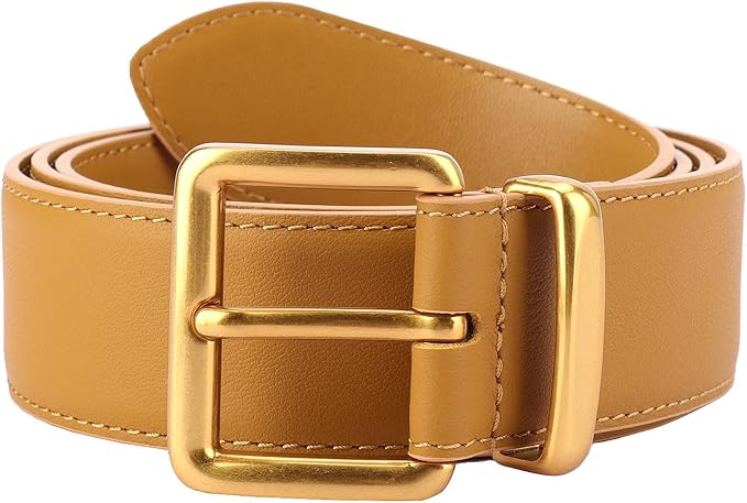 TINIDI Women Genuine Leather Belt for Jeans Pants Dress Fashion Ladies Waist Belt with Gold Buckle
