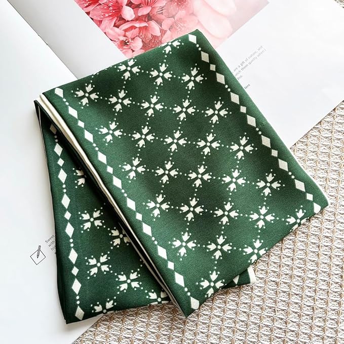 Silk Head Scarf for Hair Fashion Headwrap for Women Lightweight Neck Tie
