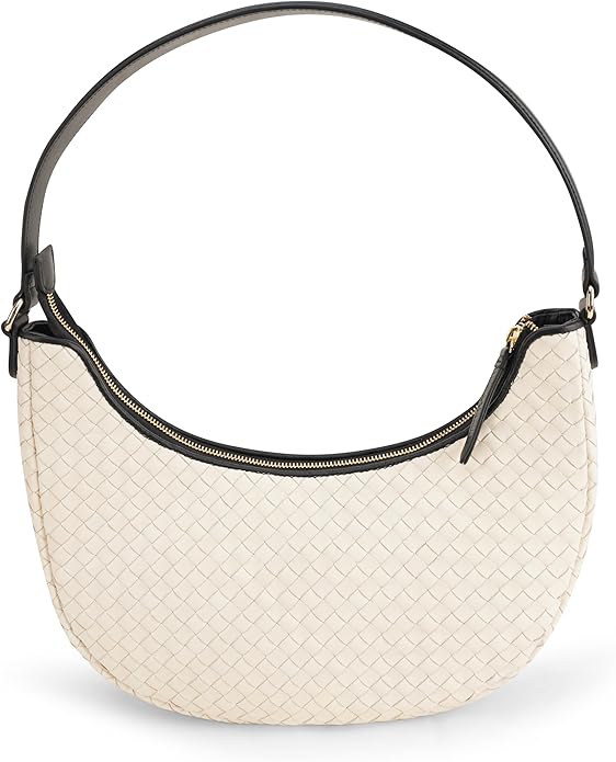 Handmade Woven Genuine Leather Bag, Premium Quality, Crossbody Purse & Hobo Handbag, Diagonal Pattern, 11.81x3.94x9.06 Inches