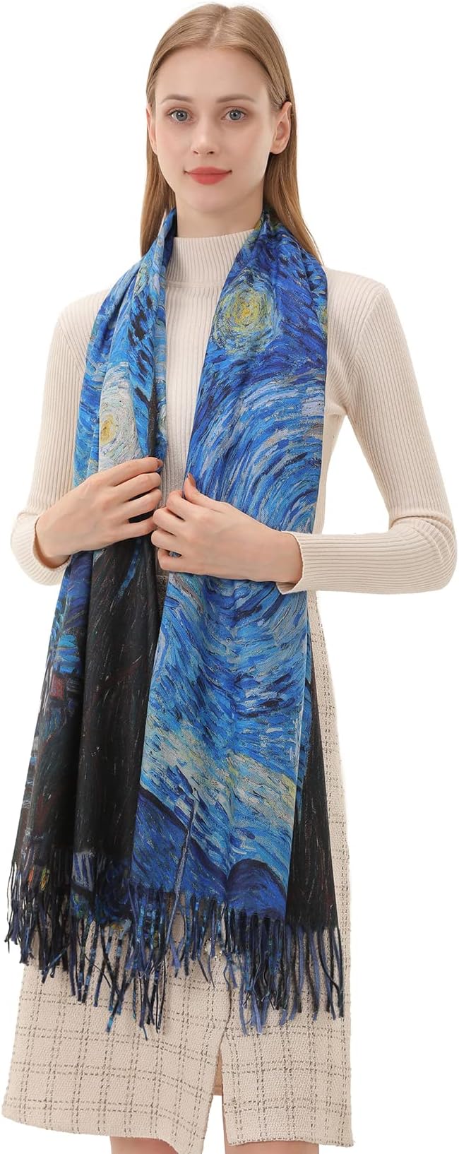 Scarf Shawl Wraps for Women Pashmina Soft Cashmere Scarf Printed Large Blanket Scarf Warm for Fall Winter