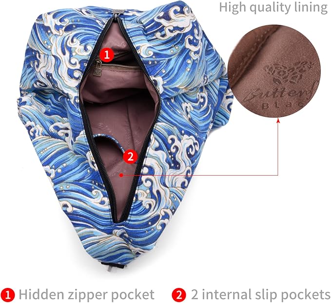 Black Butterfly Premium Backpack for Women, Bohemia Style Fashion Casual Daypack Backpack, Small Backpack Purse (13-blue)