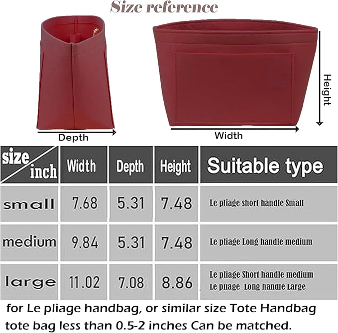 Lckaey Purse Organizer Insert for Le Pliage Neo(Large) Handbags Insert Organizer 1012claret2-L