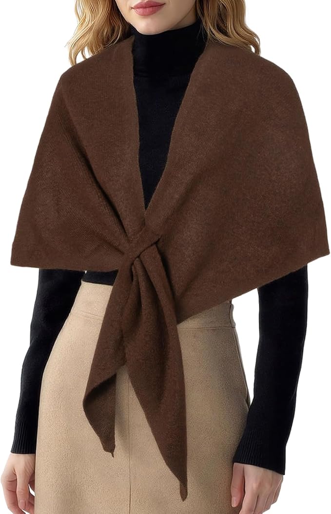 RIIQIICHY Shawl Wrap Women Pashmina Triangle Cape Knit Sweater Scarf for Fall Winter Fashion Accessory