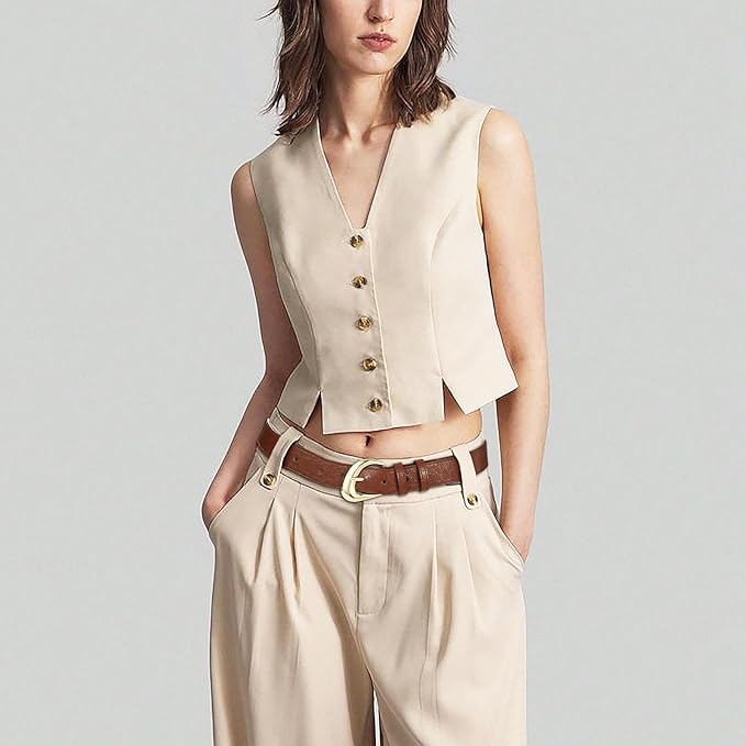Women's Brown Belt Trend Belt with Gold Buckle Fashion Leather Waist Belt for Jeans Pants