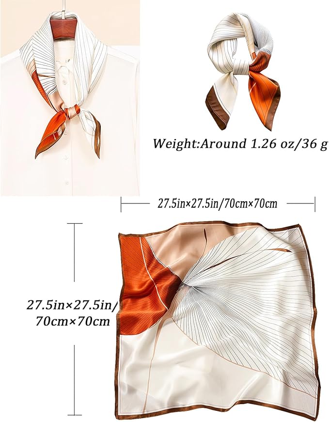Neck Scarf For Womens Silky Head Scarves Hair Bandanas Square Scarf Fashion Accessories lightweight