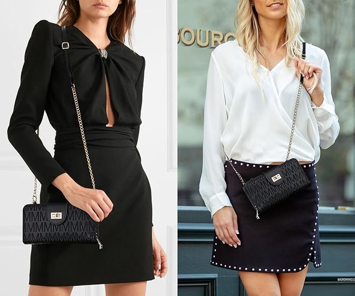 MKP COLLECTION Women Small Crossbody Shoulder Bag Zip Wallet Purse Handbags Clutch Credit Card Holder with Chain Strap