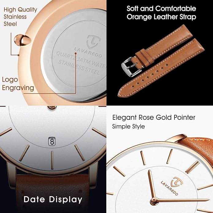 BEN NEVIS Watch, Mens Watch, Minimalist Fashion Simple Wrist Watch Analog Date with Leather Strap