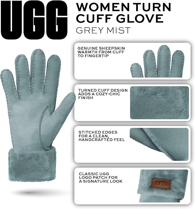 UGG womens Turn Cuff Water Resistant Sheepskin Gloves
