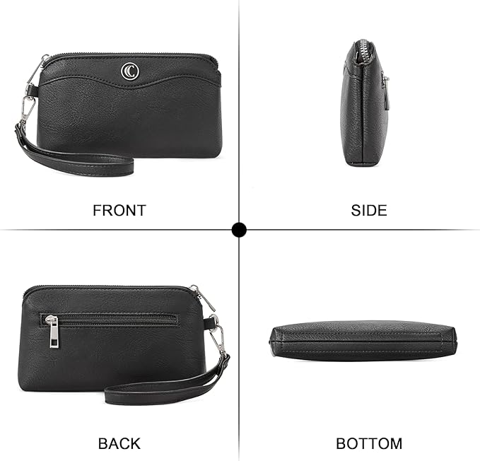 CLUCI Wristlet Wallets for Women Travel Phone Handbag Leather Clutch Purses with Card Slots