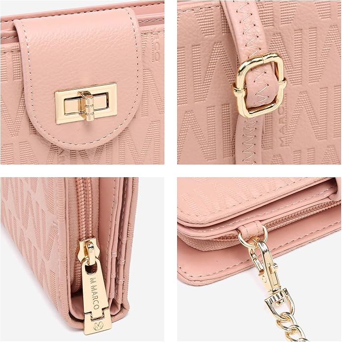 MKP COLLECTION Women Small Crossbody Shoulder Bag Zip Wallet Purse Handbags Clutch Credit Card Holder with Chain Strap