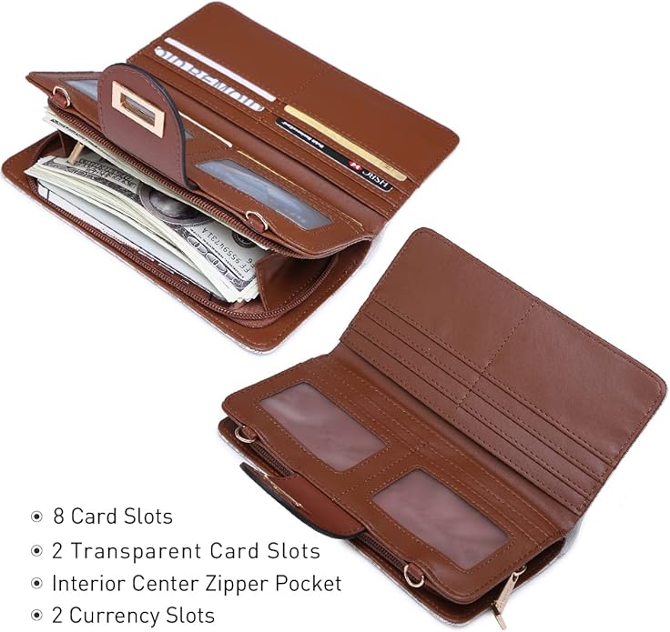 MKP COLLECTION Women Small Crossbody Shoulder Bag Zip Wallet Purse Handbags Clutch Credit Card Holder with Chain Strap