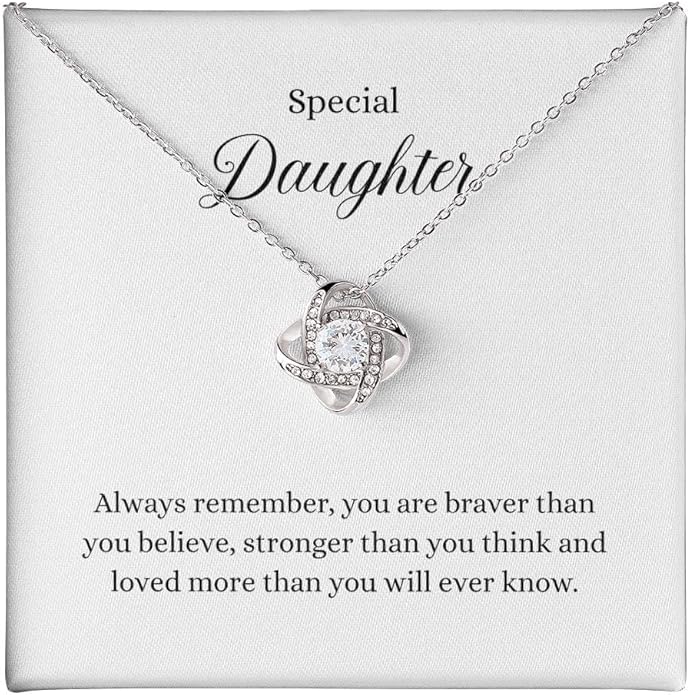 VIRAGIL To My Daughter Gift Necklace From Dad or Mom - Badass Daughter Jewelry With Heartfelt Message & Elegant Box